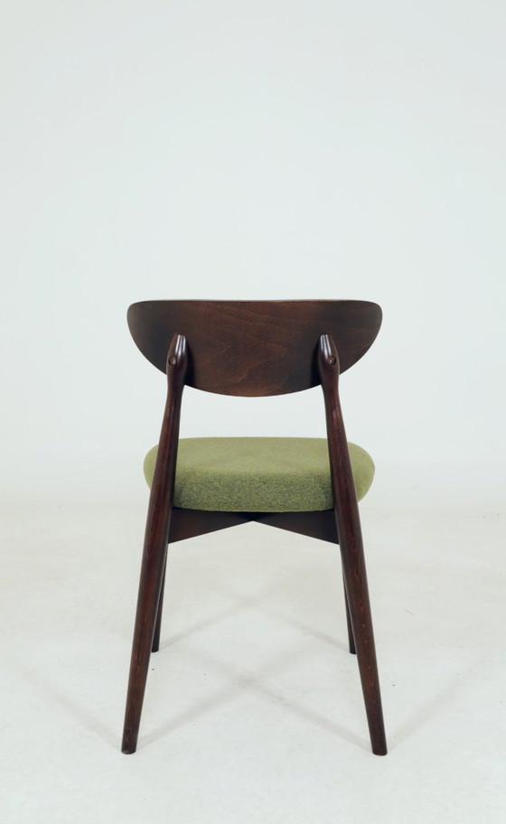 Image 1 of Sillas de comedor escandinavas de bouclé verde, juego de 6