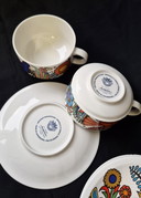 Acapulco Villeroy & Boch 5 x Coffee Cup + 5 x Saucer Blue Logo