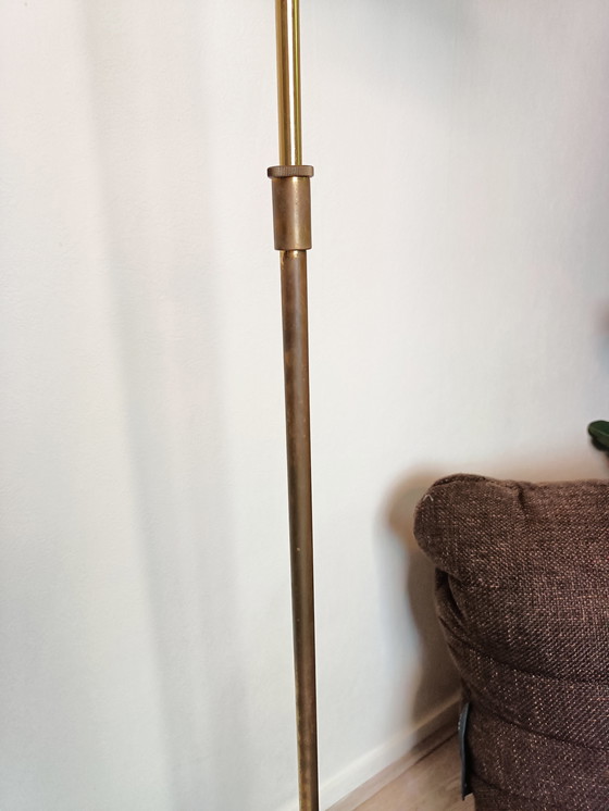 Image 1 of Vintage messing leeslamp vloerlamp goudkleurig 