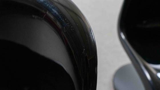 Image 1 of SET VAN 4 PANTON STOELEN IN ZWART, ONTWORPEN DOOR VERNER PANTON VOOR HERMAN MILLER, 1971