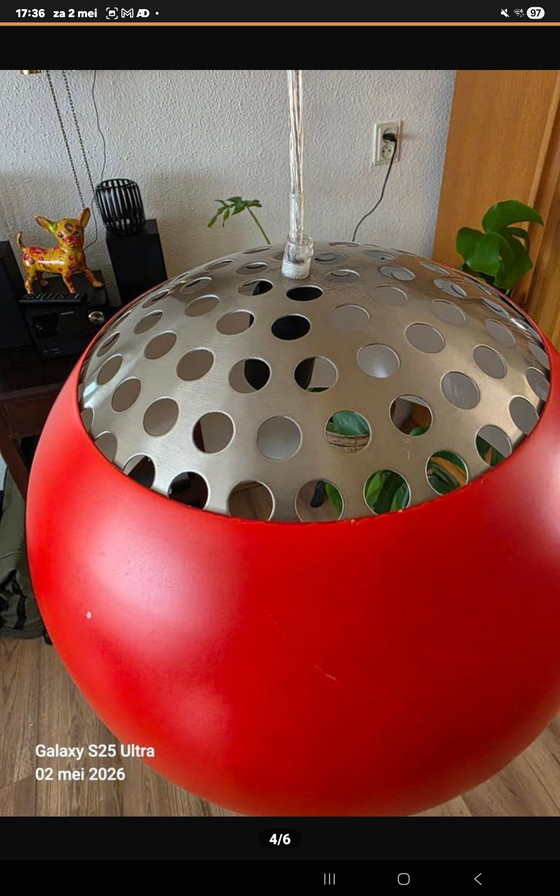 Image 1 of Vintage Space-Age stijl plafondlamp uit de jaren 80
