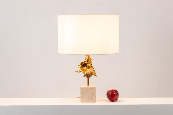 Image 1 of Maison Charles. Lampada a conchiglia in bronzo dorato. Francia, anni '70