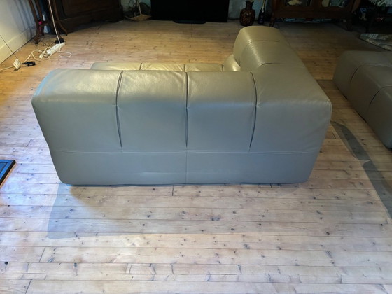 B&B Italia, Tufty time, graugrünes Leder (AF152), 3-teiliges Set, Top-Zustand, Modulare Sofas (Foto 13 von 19)