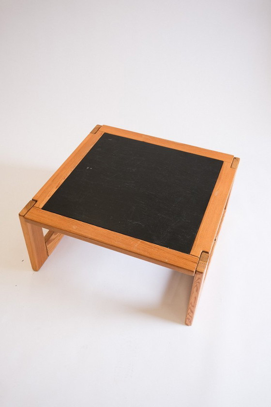 Image 1 of Tavolino da caffè vintage con piano in ardesia