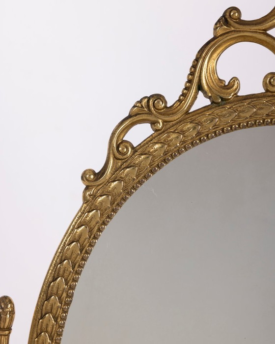 Vintage Italiaanse gedecoreerde messing tafelspiegel uit de jaren 60. – Brass (photo 6 of 15)