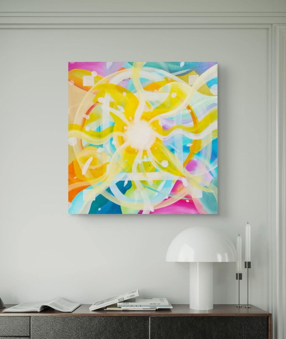Image 1 of Peinture acrylique « Solaris » 100x100cm