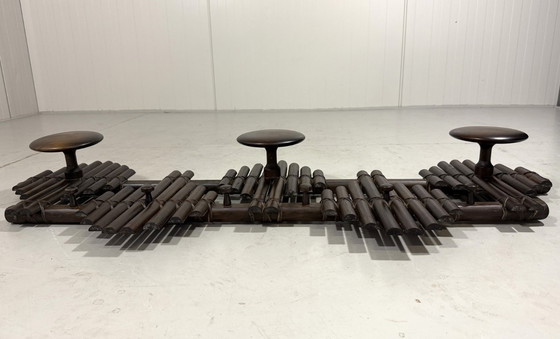 Image 1 of Appendiabiti da parete in rattan anni '70