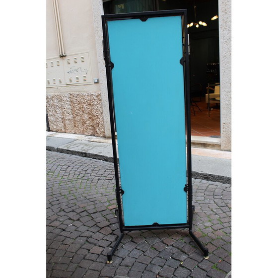 Image 1 of Vintage folding workshop mirror in black lacquered metal, Italy 1970