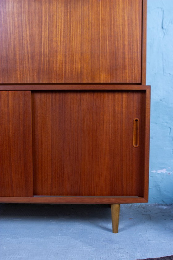 Image 1 of Vintage secretair bureau, dressoir, bijzettafel, teak, Hundevad bureau
