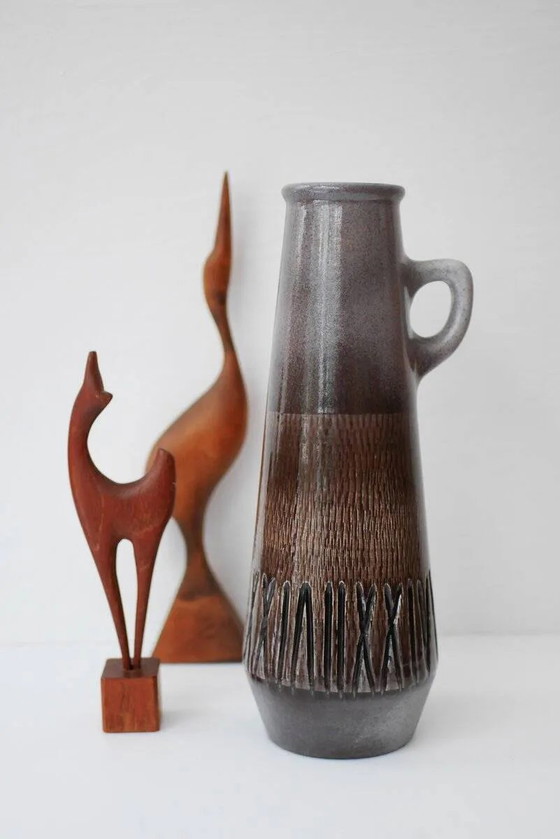 Image 1 of Mid-century Scandinavian modern art design pottery vases in ceramic by Ingrid Atterberg for Upsala Ekeby, Sweden, 1970s, set of