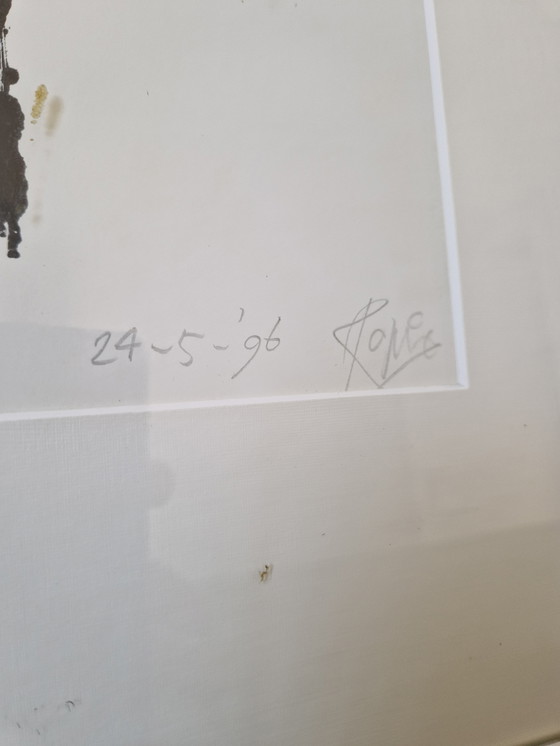 Image 1 of Grande œuvre représentant un passage partout dansant, 68 x 94 cm, signée