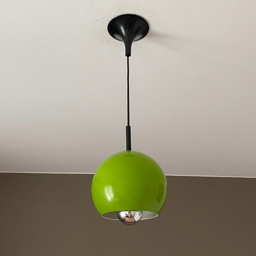 Paar eye ball Pendelleuchten Von LITA. 1970. Grün.