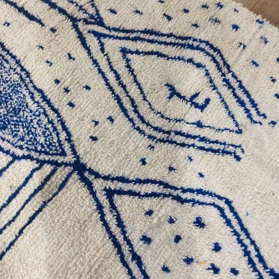 Image 1 of Wol Azilal vloerkleed blauw – handgeweven natuurlijke wol (295×207 cm)