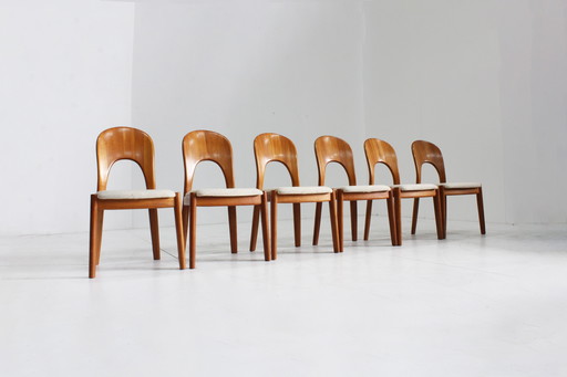 Chaises de salle à manger vintage danoises Mid Century Niels Koefoed , set of 6