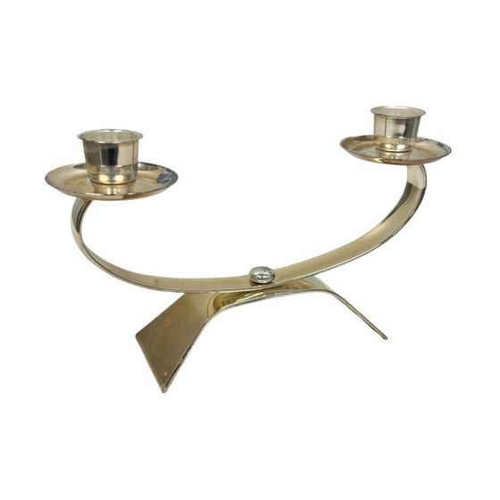 Image 1 of Vintage modernist WMF two-arm candle holder, Radtke model (1958), silver-plated, 1960s.