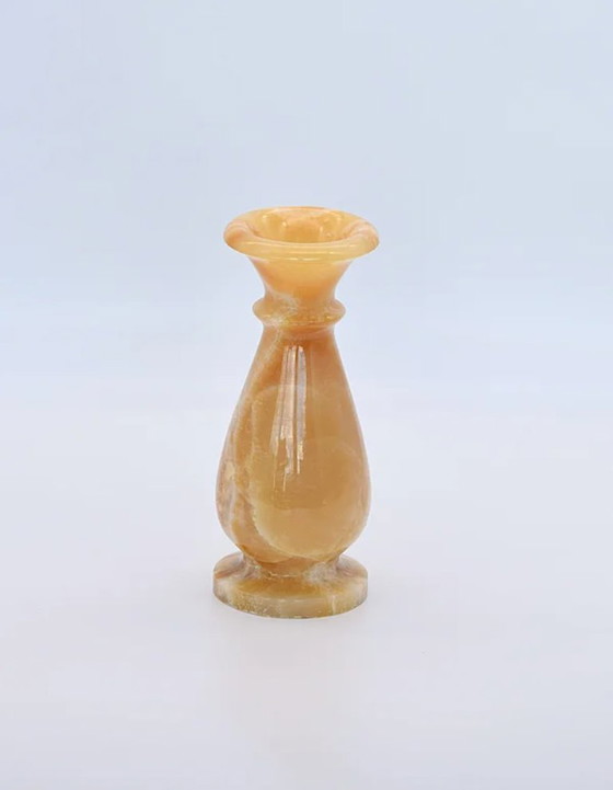 Image 1 of Bougeoir ou vase en onyx vintage
