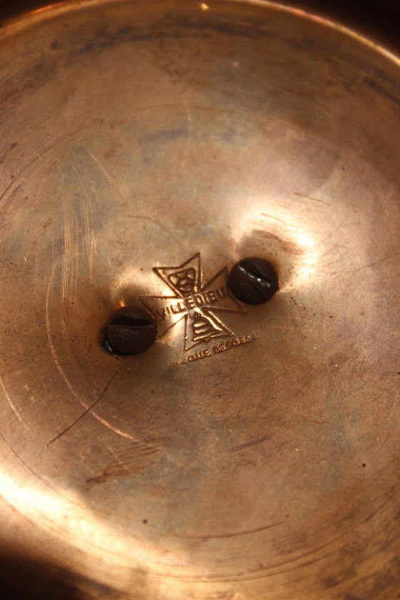 Image 1 of Portacandele modernista in rame e ferro, Villedieu, Francia, anni '30, Art Déco