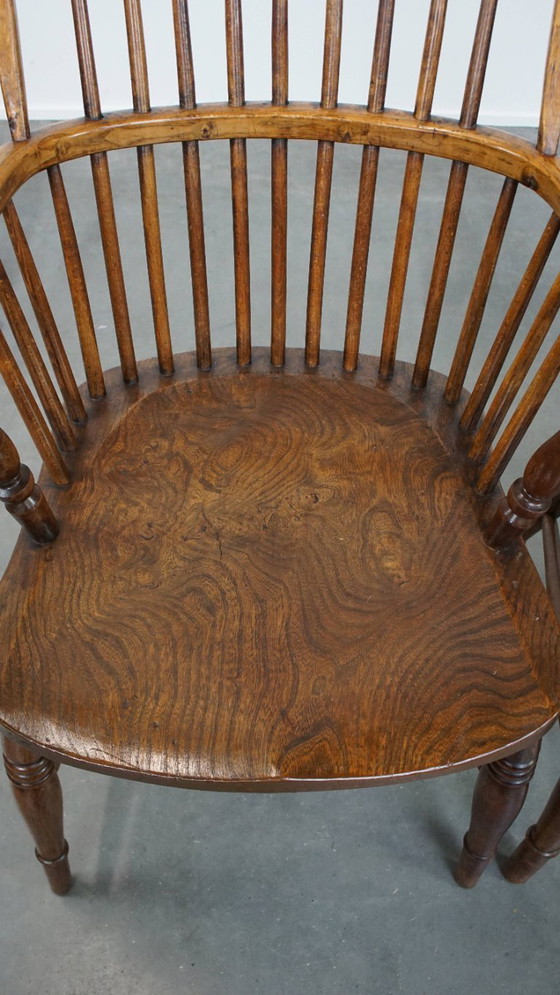 Image 1 of 2 x Antiker englischer Windsor-Stuhl aus dem 19. Jahrhundert aus Ulmenholz