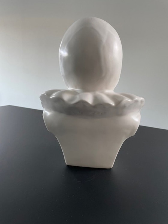 Image 1 of Busto di Pierrot d'epoca di Matte Ceramics - Firmato