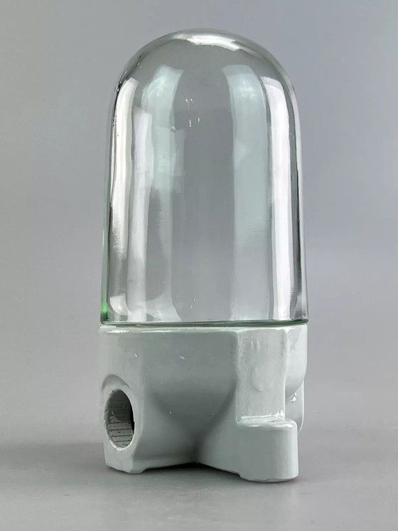 Image 1 of 50s 60s lamp wandlamp kelderlamp keramiek glas Bauhaus design