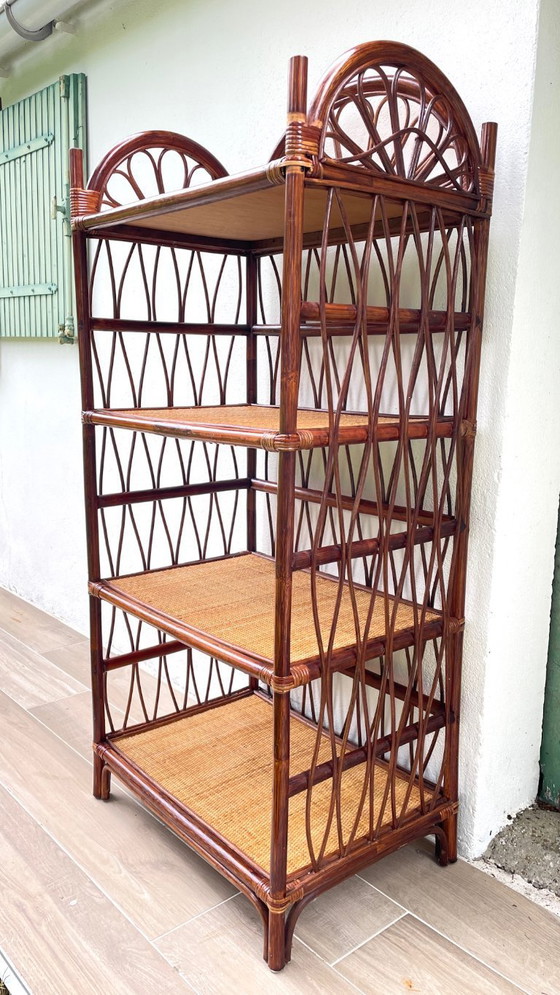 Image 1 of ETAGERE Bambou et Rotin VINTAGE