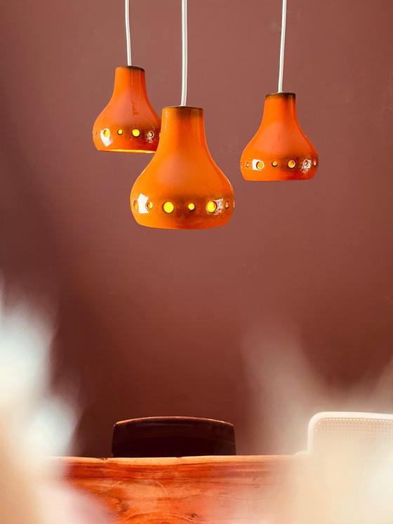 Image 1 of Uniek! Oranje Keramieken Cascade Hanglamp