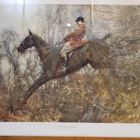 Image 1 of Grabado, “The Huntsman. Ned on the Brown Mare”, Sir Alfred James Munnings, escuela de Newlyn, 10’s - Inglaterra