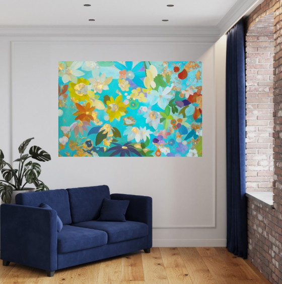 #Fields 147x97cm – joart, Paintings & Drawings, Gold, Canvas (photo 3 of 15)
