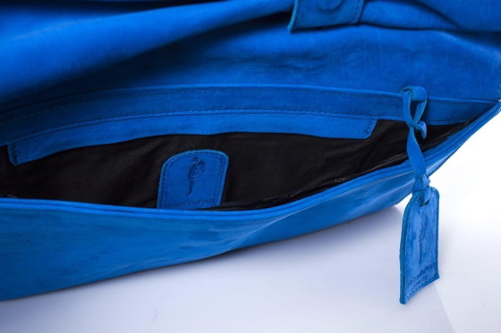 Image 1 of Maison Du Posh, blaue Lederclutch