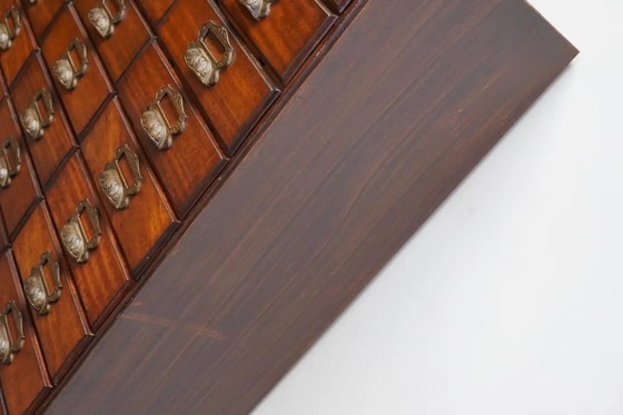 Image 1 of Antico mobiletto da farmacia/archivio francese in mogano di Chouanard, ca. 1900