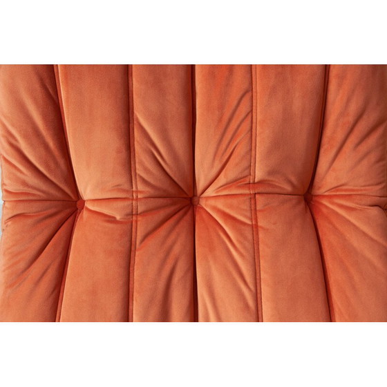 Image 1 of Togo vintage woonkamer set in oranje fluweel van Michel Ducaroy voor Ligne Roset, Frankrijk 1973