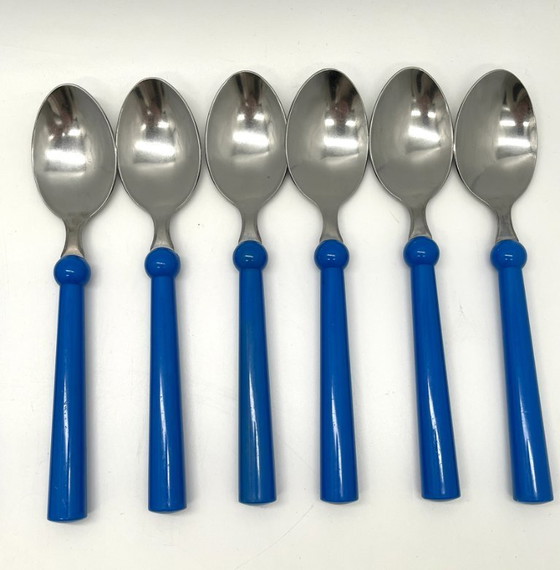 Image 1 of Ensemble de couverts IKEA « Grammatik » – 23 pièces – bleu – vintage des années 1990