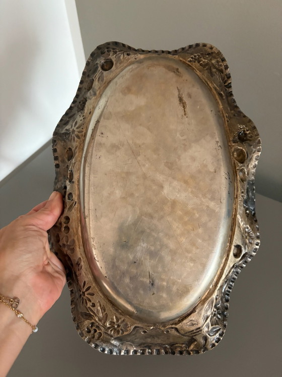 Elegante cestino vintage con motivi floreali, Accessori da tavola, Altro, Argentato (foto 8 di 10)