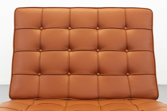 Image 1 of Barcelona Knoll Brown Tobacco Leather Mies Van Der Rohe Knoll Seats