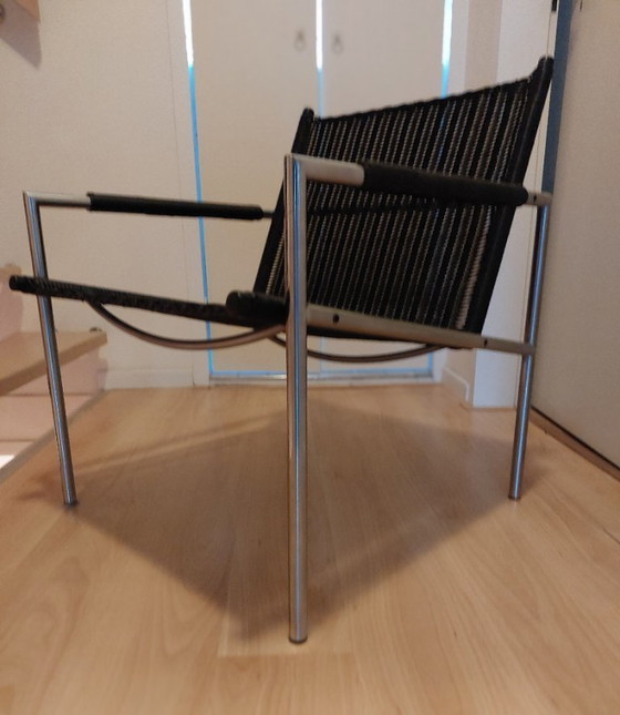 Image 1 of Poltrona Spectrum SZ 01, metallo cromato, vimini nero