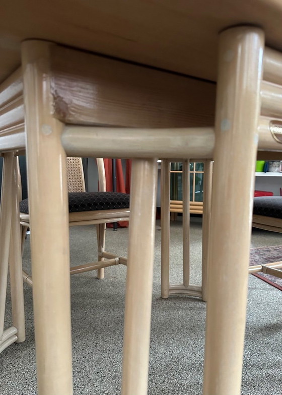 Image 1 of Mesa y sillas extensibles de bambú Roberti Rattan estilo años 60