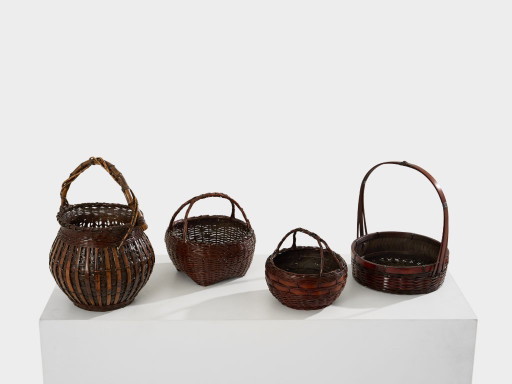 Set di cestini di bambù Ikebana Maeda Chikubōsai periodo Meiji 