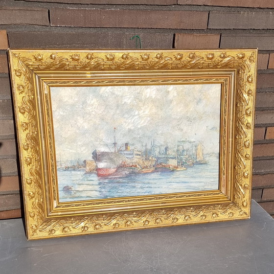 Image 1 of Dutch Harbor View, dipinto antico firmato