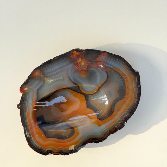 Image 1 of Grande vassoio portagioie in agata brasiliana / Vide-Poche in pietra naturale