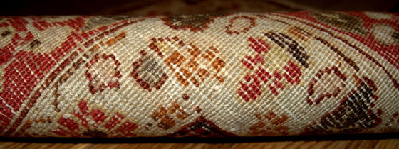 Image 1 of Alfombra persa Tabriz antigua hecha a mano, 3,10' x 5,5' (121 cm x 167 cm), década de 1900 - 1B152