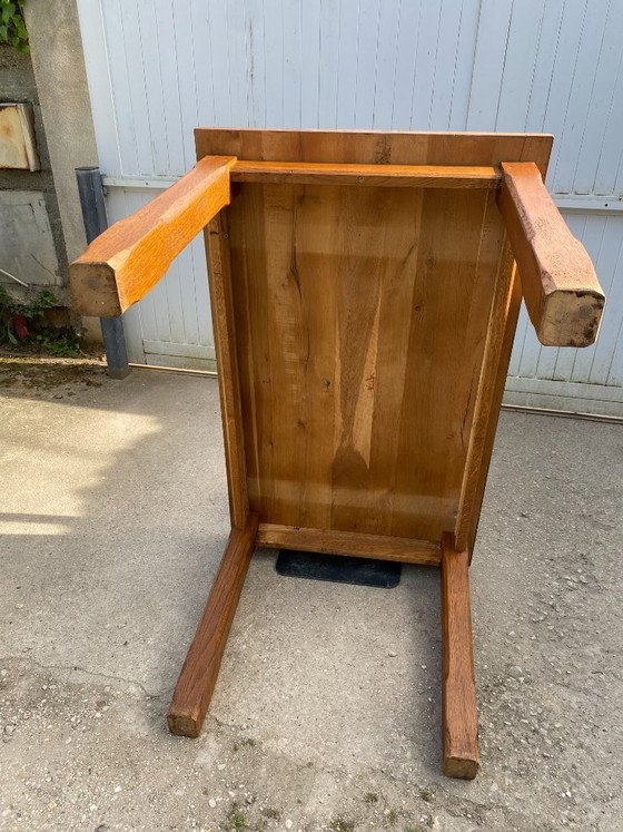 Image 1 of Table de ferme à repas à manger en chêne massif 1950 130x80 h76cm