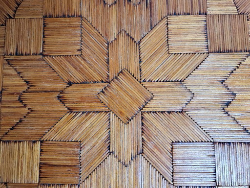 Bandeja para servir estilo vagabundo Art Déco hecha con cerillas