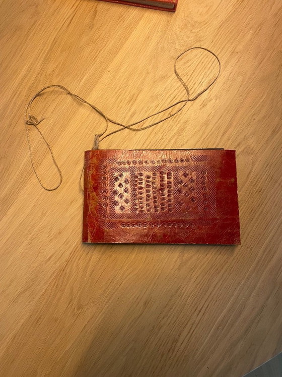 Image 1 of Handgemaakt Rood leren Fotoalbum 