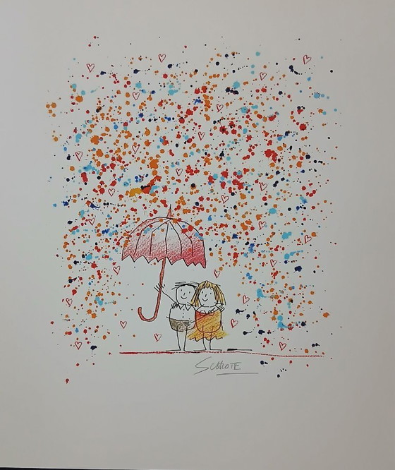 Image 1 of Schlote, Wilhelm - Love in the Rain - Giclée - handgesigneerd