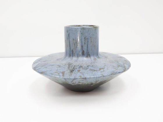 Vintage vase / ceramic / blue UFO / handmade (photo 3 of 5)