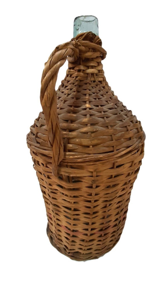 Image 1 of Dame-jeanne ancienne en osier H 40 cm