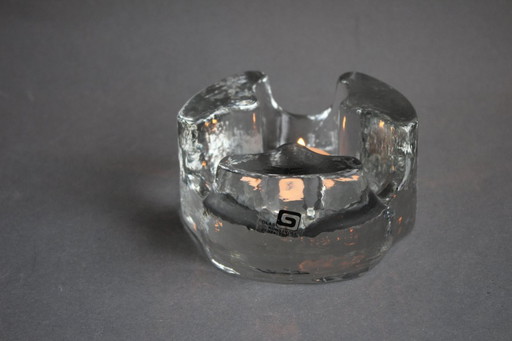 Porte-bougie chauffe-plat, chauffe-théière, verre, rond, art du verre