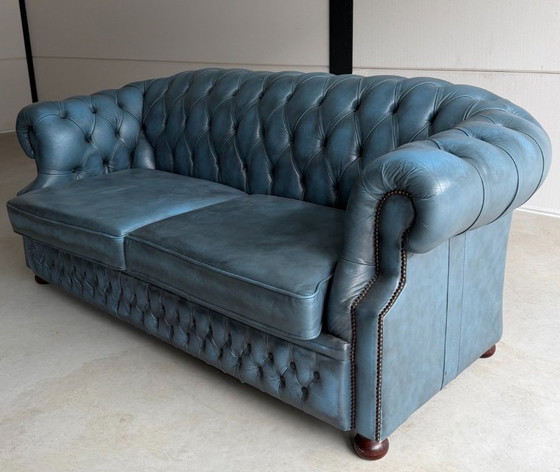 SET PRICE Vintage English Chesterfield sofa set – Seating area, Leather (photo 11 of 13)