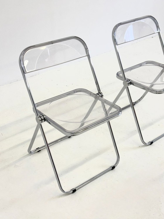 Image 1 of Set of 2 Plia Folding Chairs by Giancarlo Piretti for Anonima Castelli