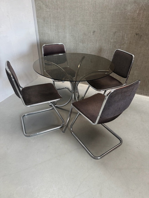 Vintage Chrome Space Age Dining set ‘70 Italian Design